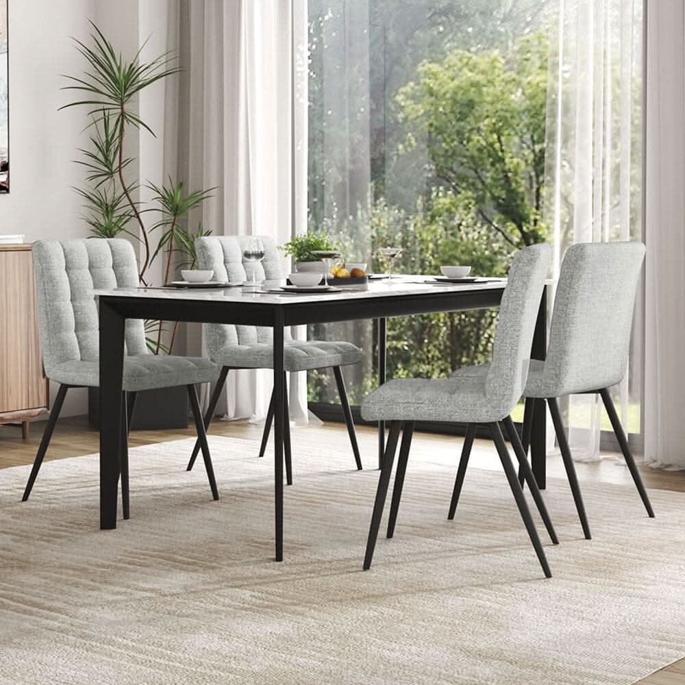 Linen Fabric Dining Chair Set
