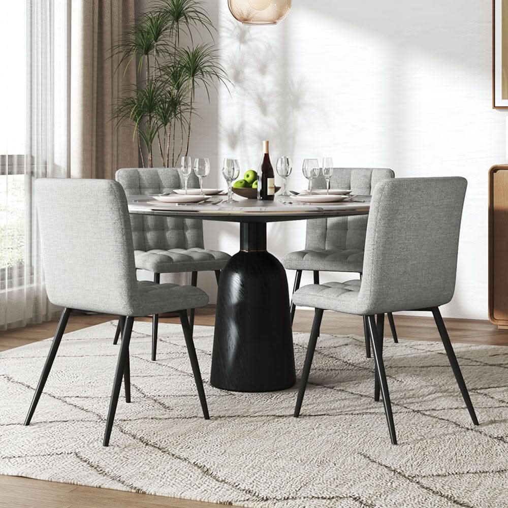 Linen Fabric Dining Chair Set