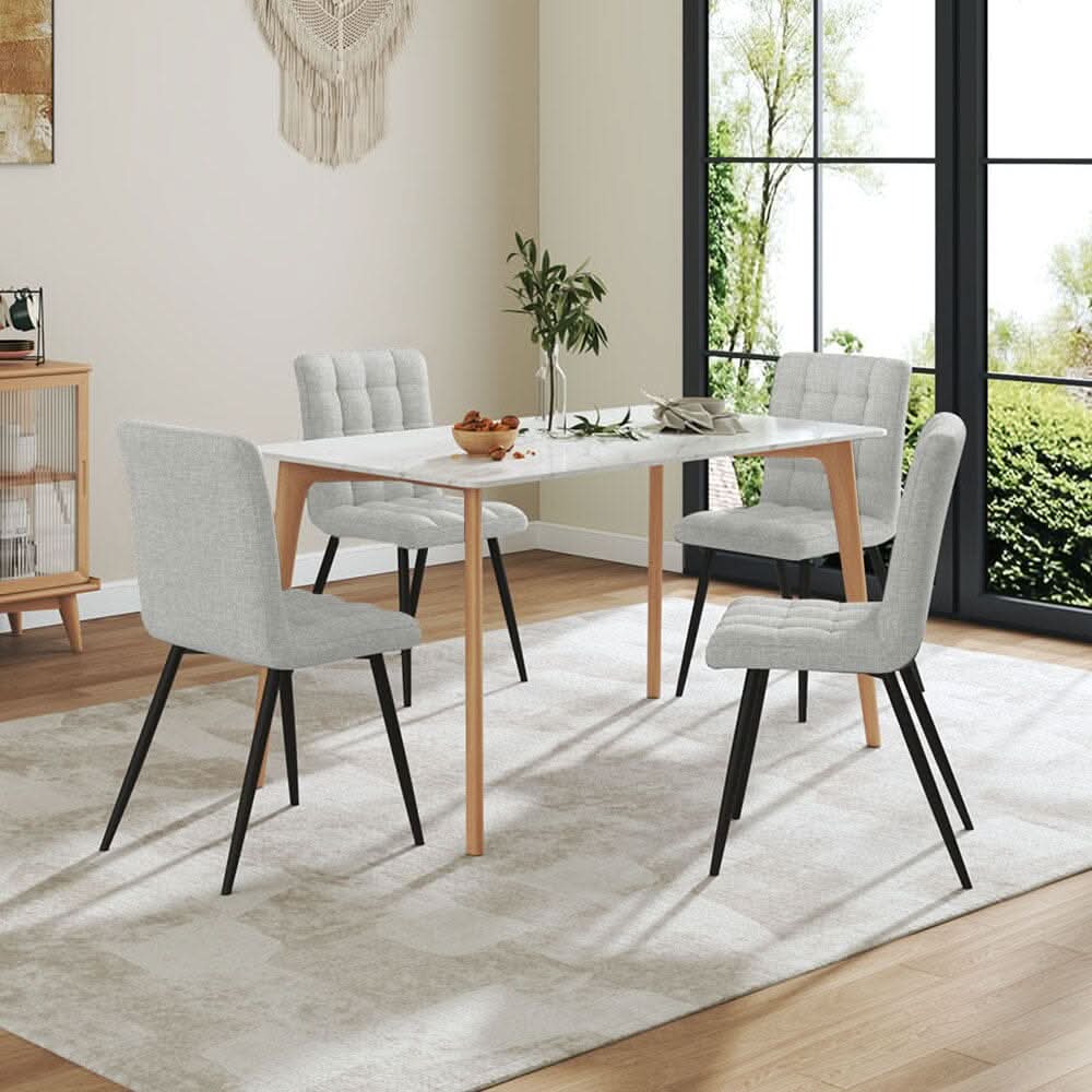 Linen Fabric Dining Chair Set