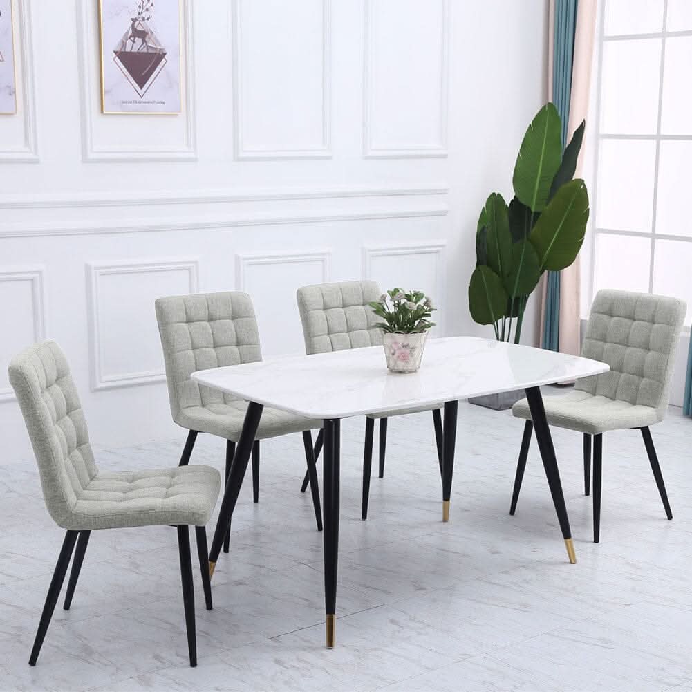 Linen Fabric Dining Chair Set
