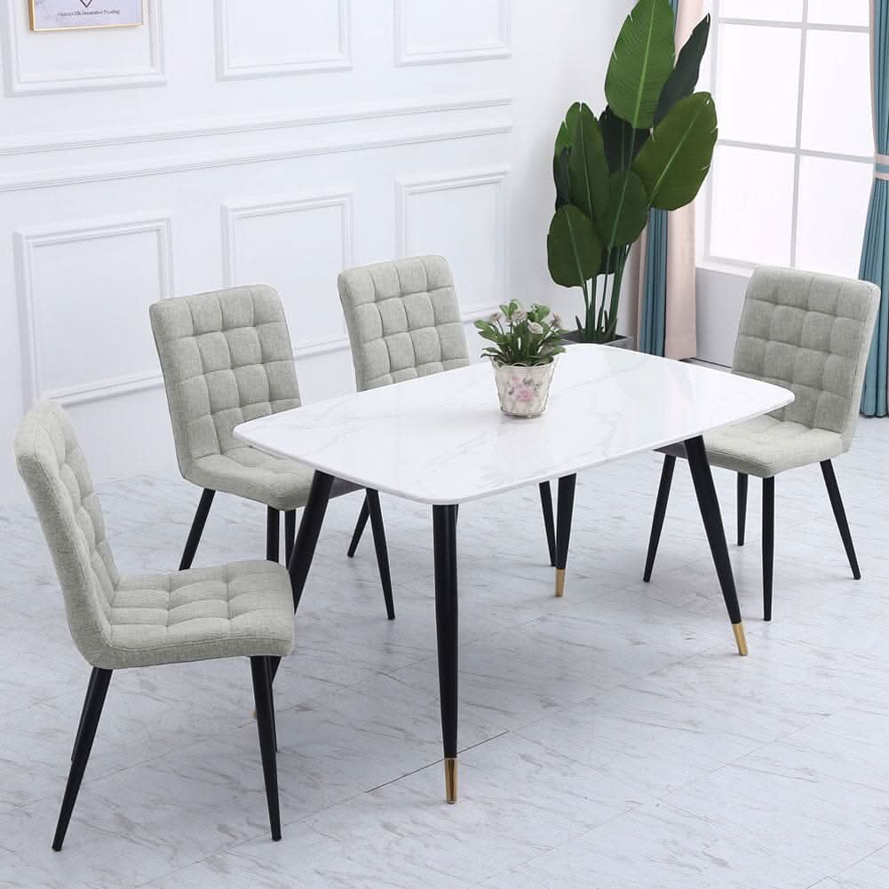 Linen Fabric Dining Chair Set