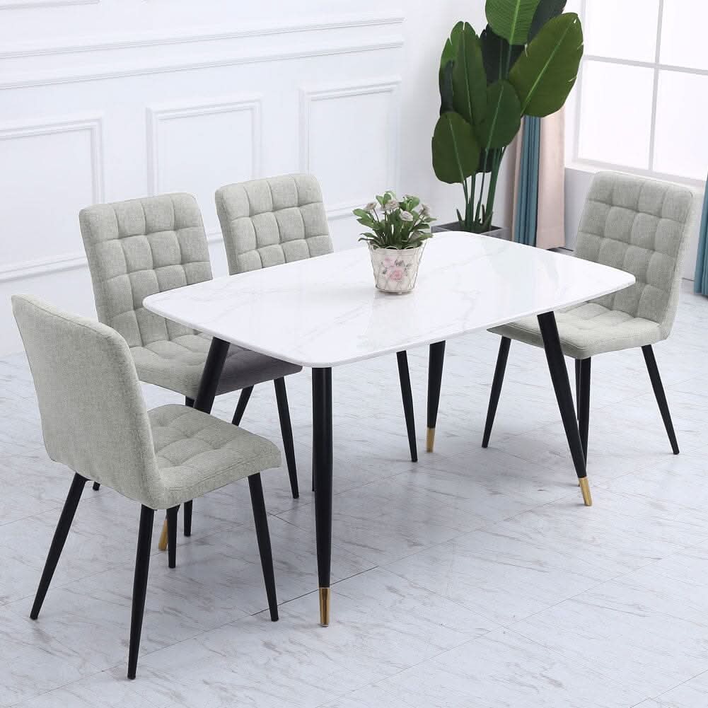 Linen Fabric Dining Chair Set