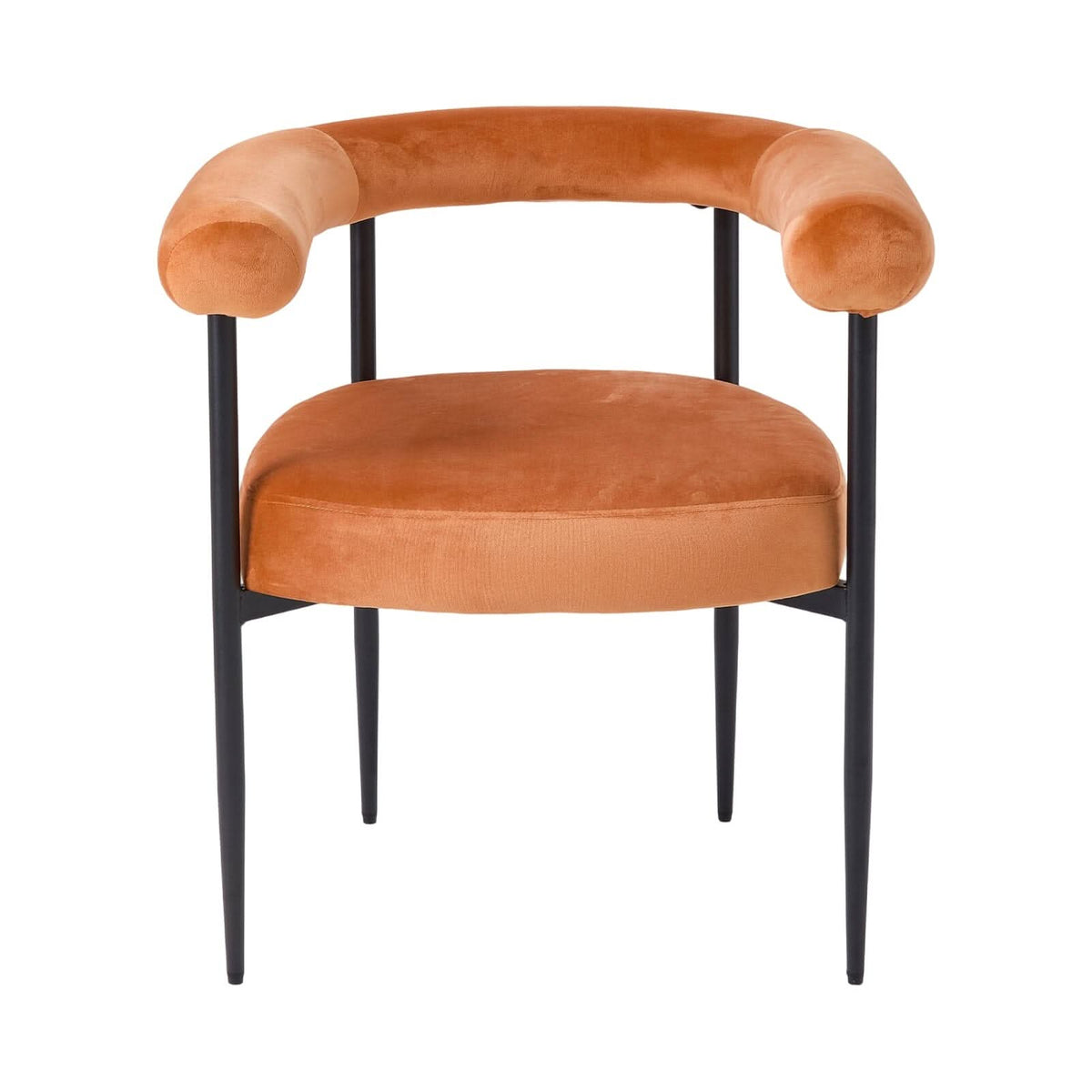 Velvet Dining Chair Set of 2 – Black Metal Legs