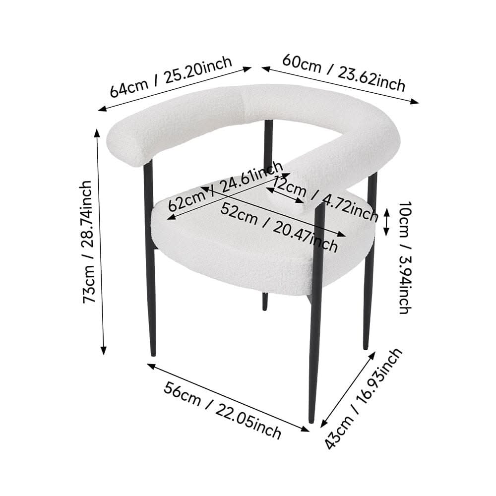 Velvet Dining Chair Set of 2 – Black Metal Legs