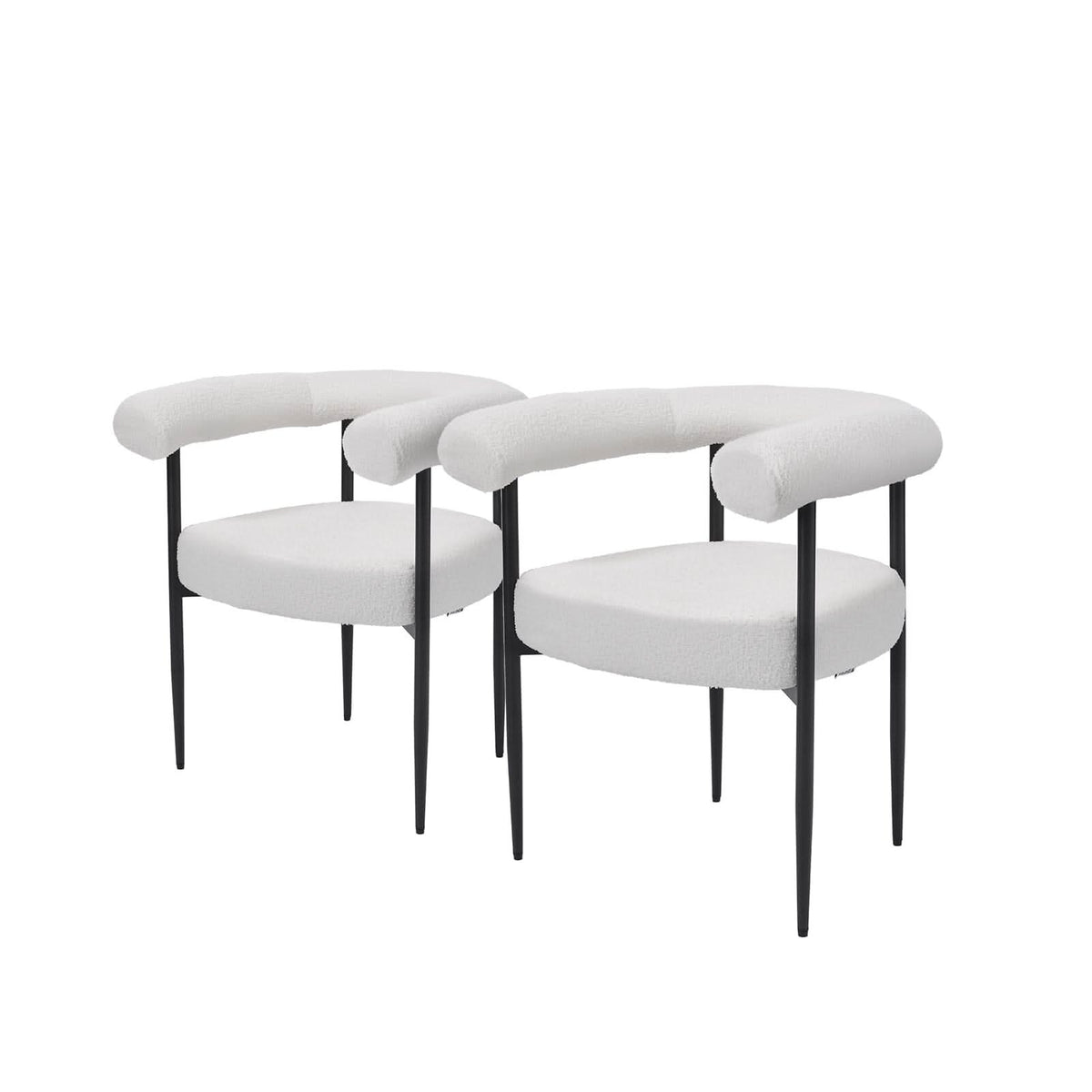 Velvet Dining Chair Set of 2 – Black Metal Legs