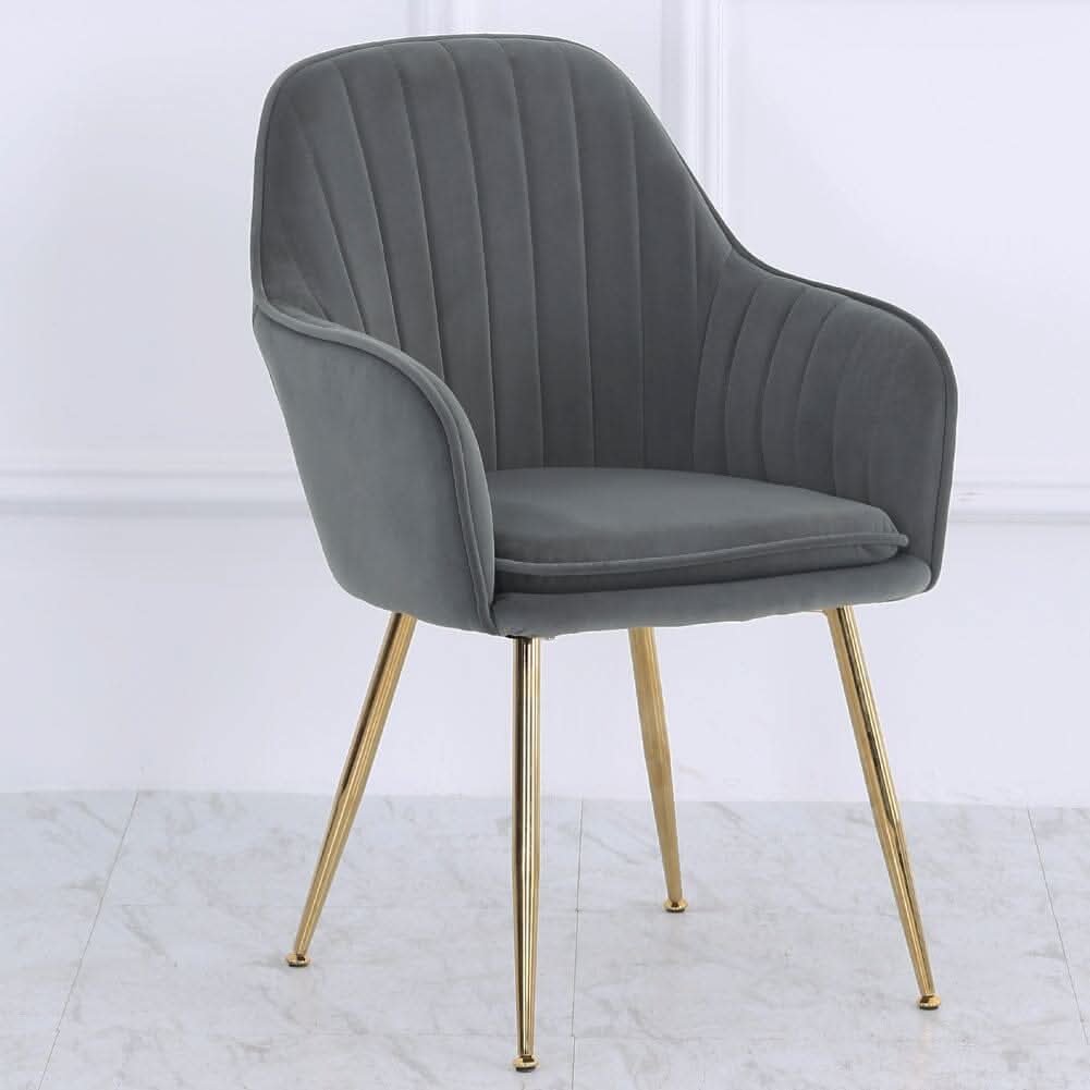 Velvet Dining Chair Set of 2 – Gold Metal Legs