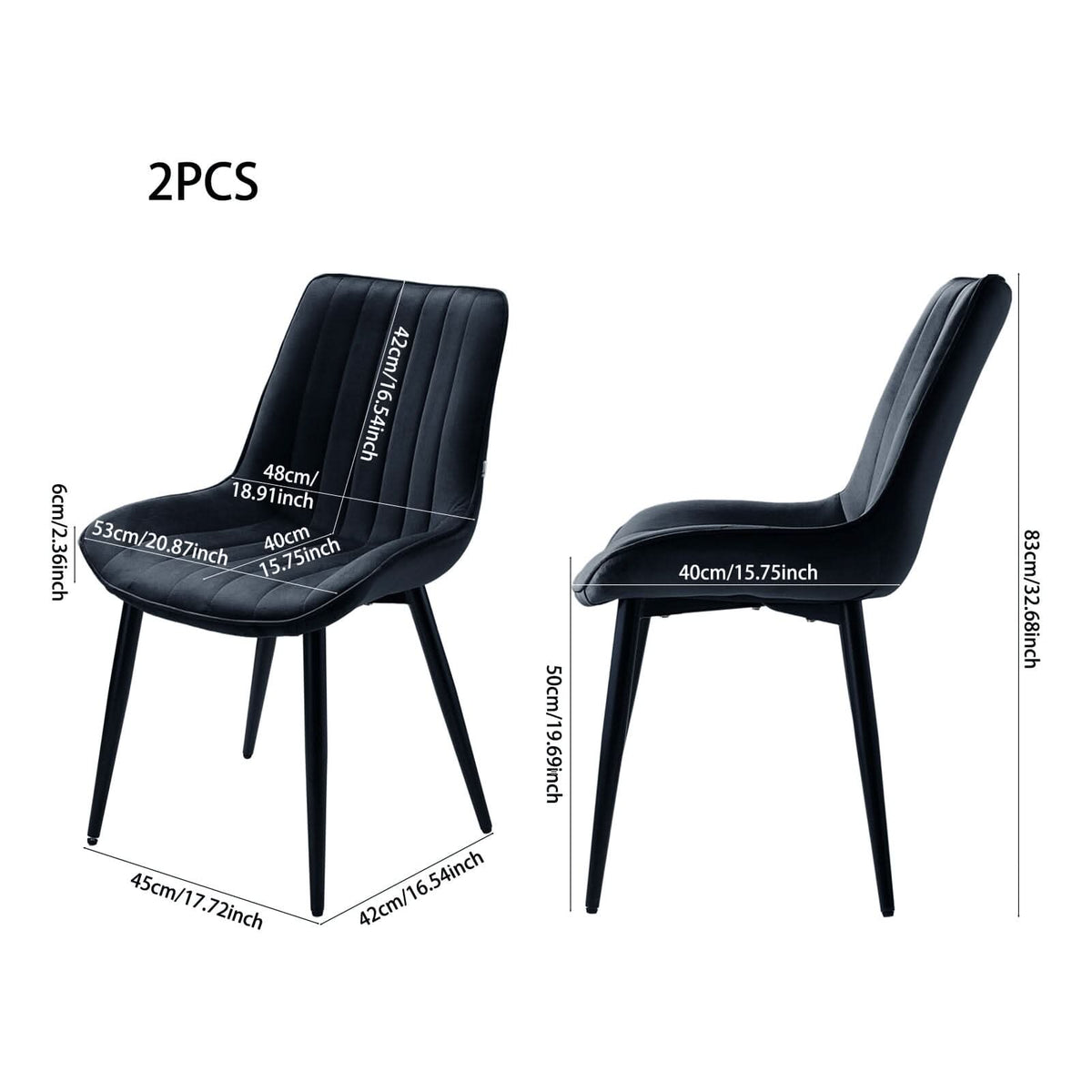Modern Upholstered Dining Chair Set – Standard Size