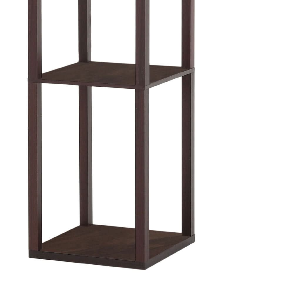 Brown Floor Lamp with Flower Linen Shade 3 Layers Indoor Towered Lamp