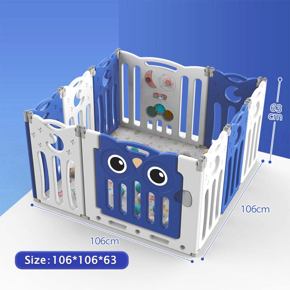 63cm H Kids Safety Play Yard Blue Foldable Home Activity Center