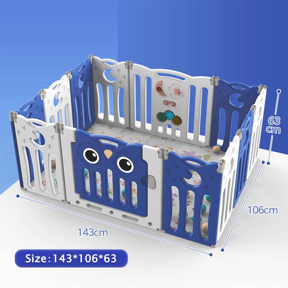 63cm H Kids Safety Play Yard Blue Foldable Home Activity Center
