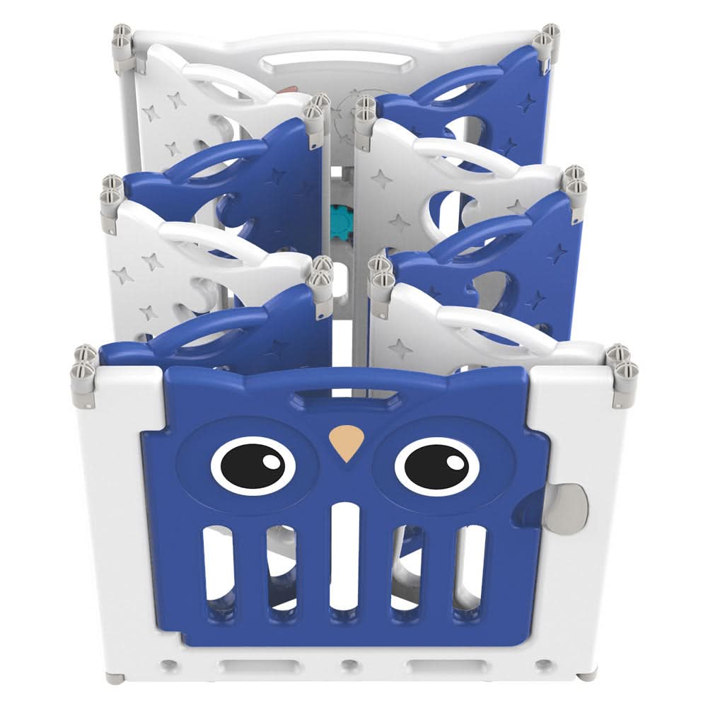 63cm H Kids Safety Play Yard Blue Foldable Home Activity Center