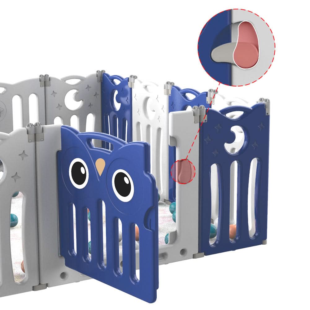 63cm H Kids Safety Play Yard Blue Foldable Home Activity Center