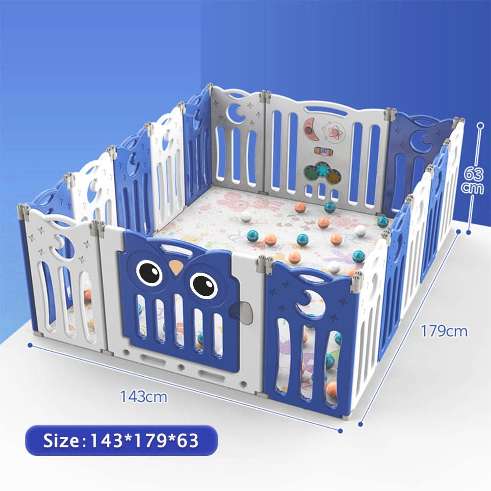 63cm H Kids Safety Play Yard Blue Foldable Home Activity Center