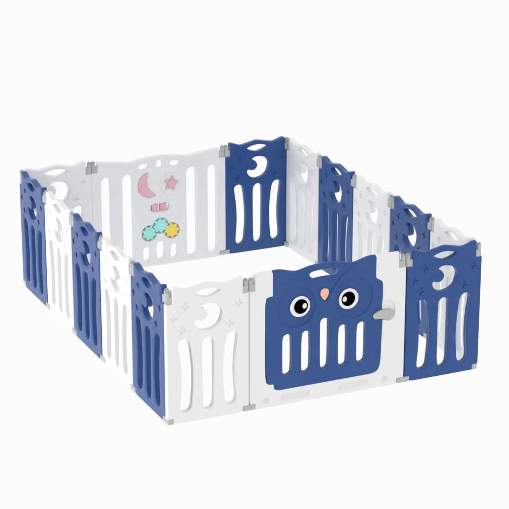 63cm H Kids Safety Play Yard Blue Foldable Home Activity Center