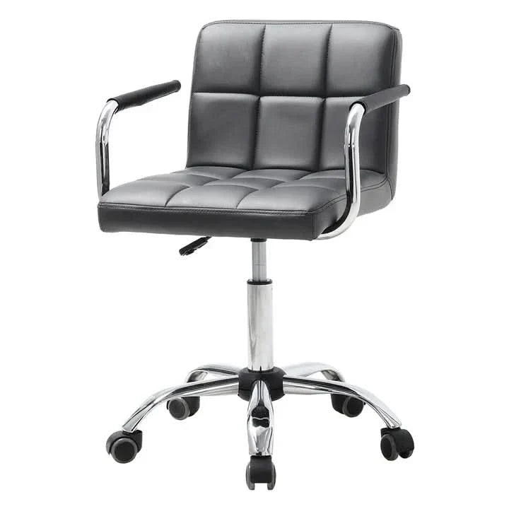 Low Back Faux Leather with Chrome Base