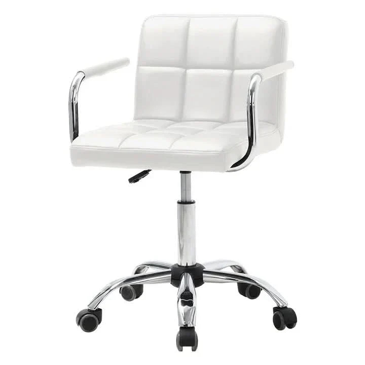 Low Back Faux Leather with Chrome Base