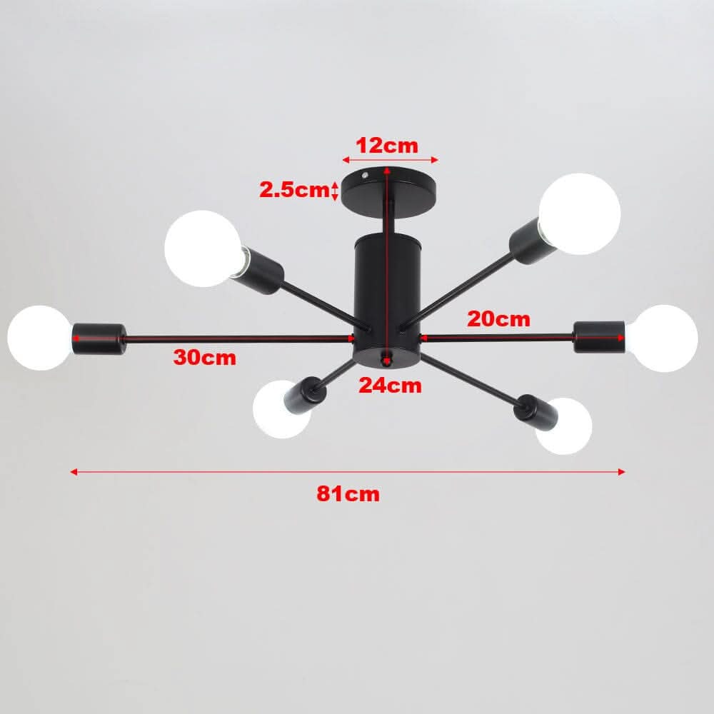 Industrial Style 6-Light Ceiling Light