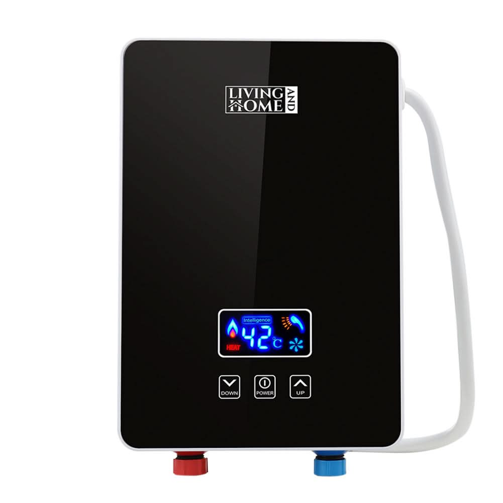 6kW Tankless Electric Water Heater with Shower Head Digital Temperature Display