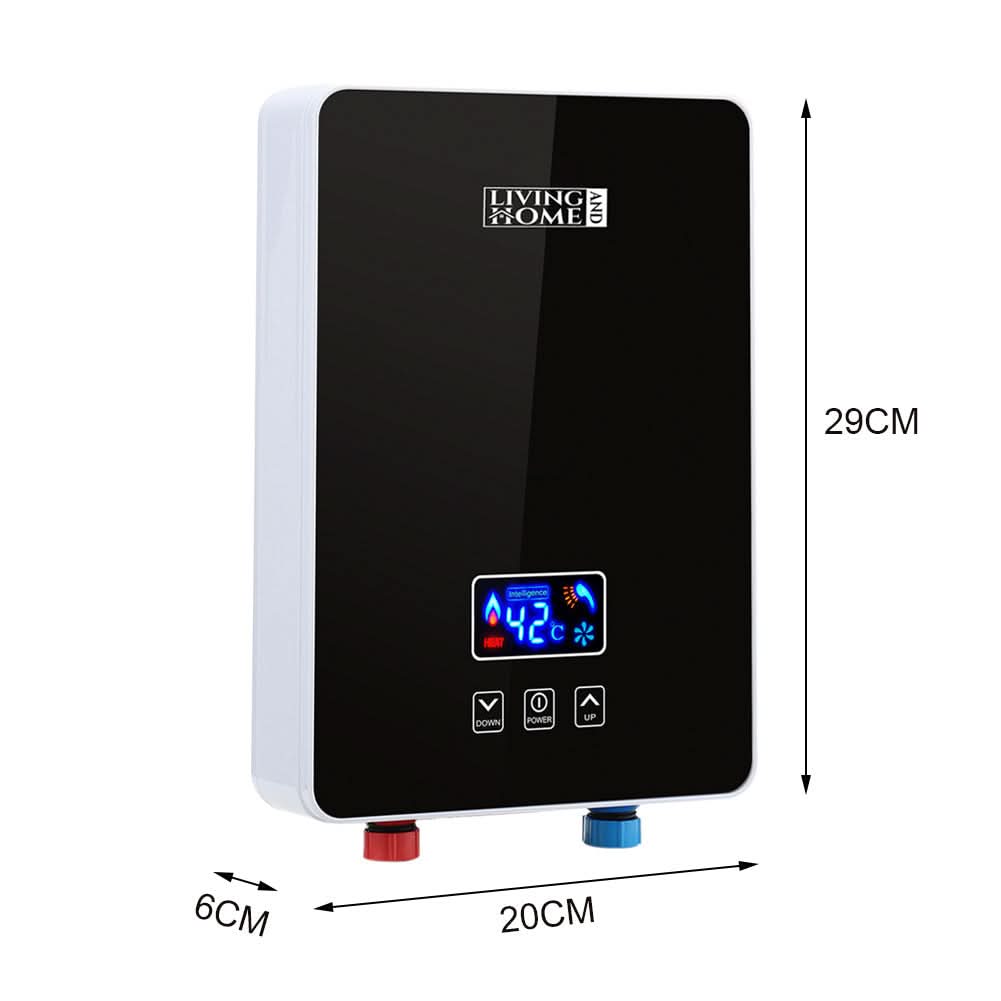6kW Tankless Electric Water Heater with Shower Head Digital Temperature Display