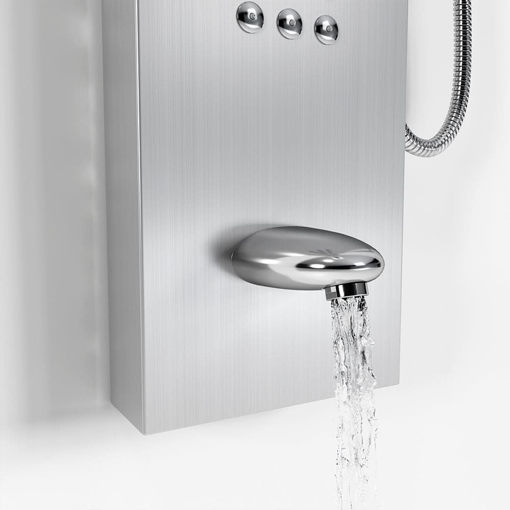 135cm H 5 Function Bathroom Silver Shower Panel with Hand Shower Head