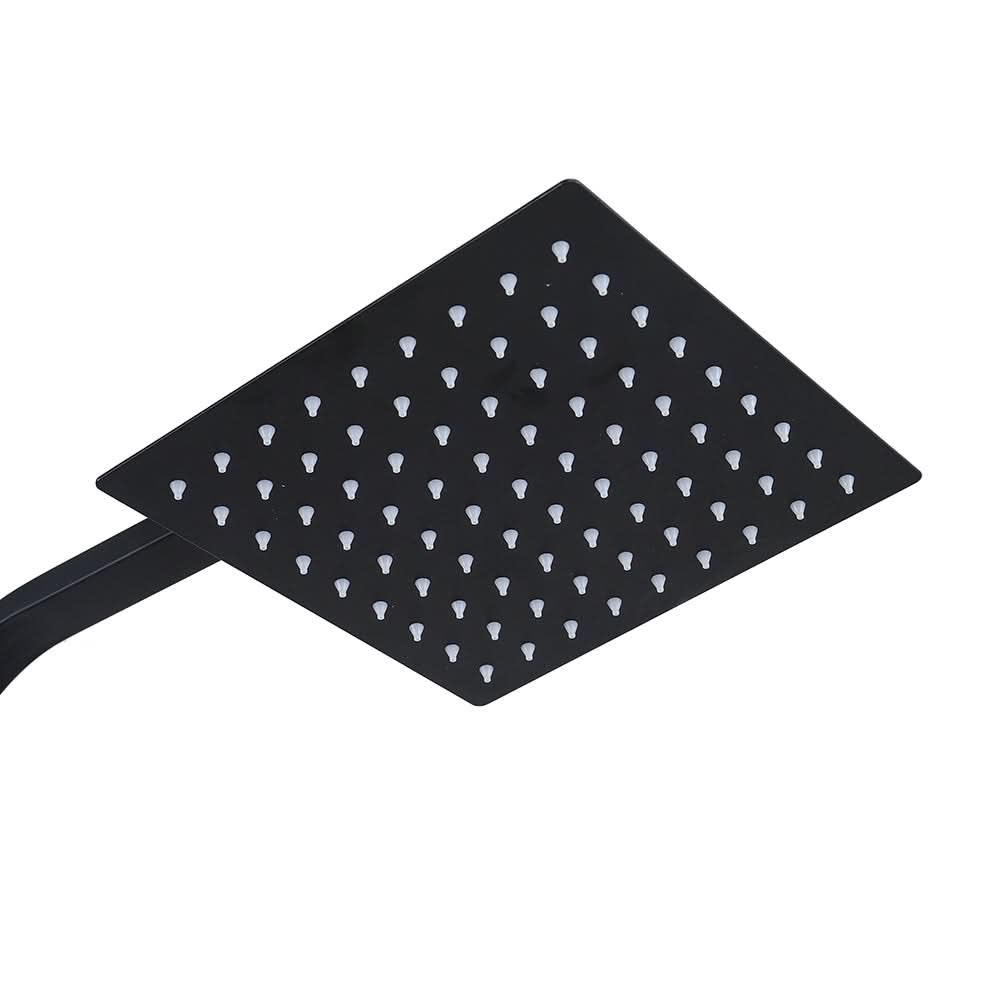 Black Stainless Steel Adjustable 200mm Rain Shower Head Set with Hand held