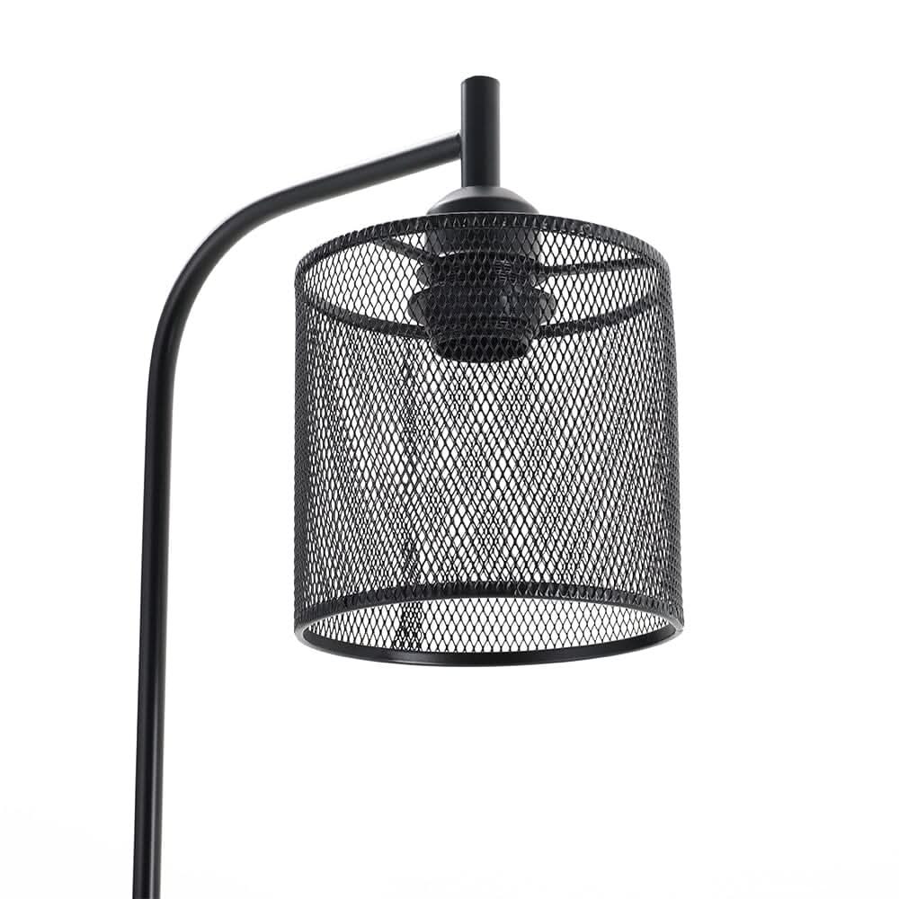 Industrial Metal Floor Light with Mesh Lampshade
