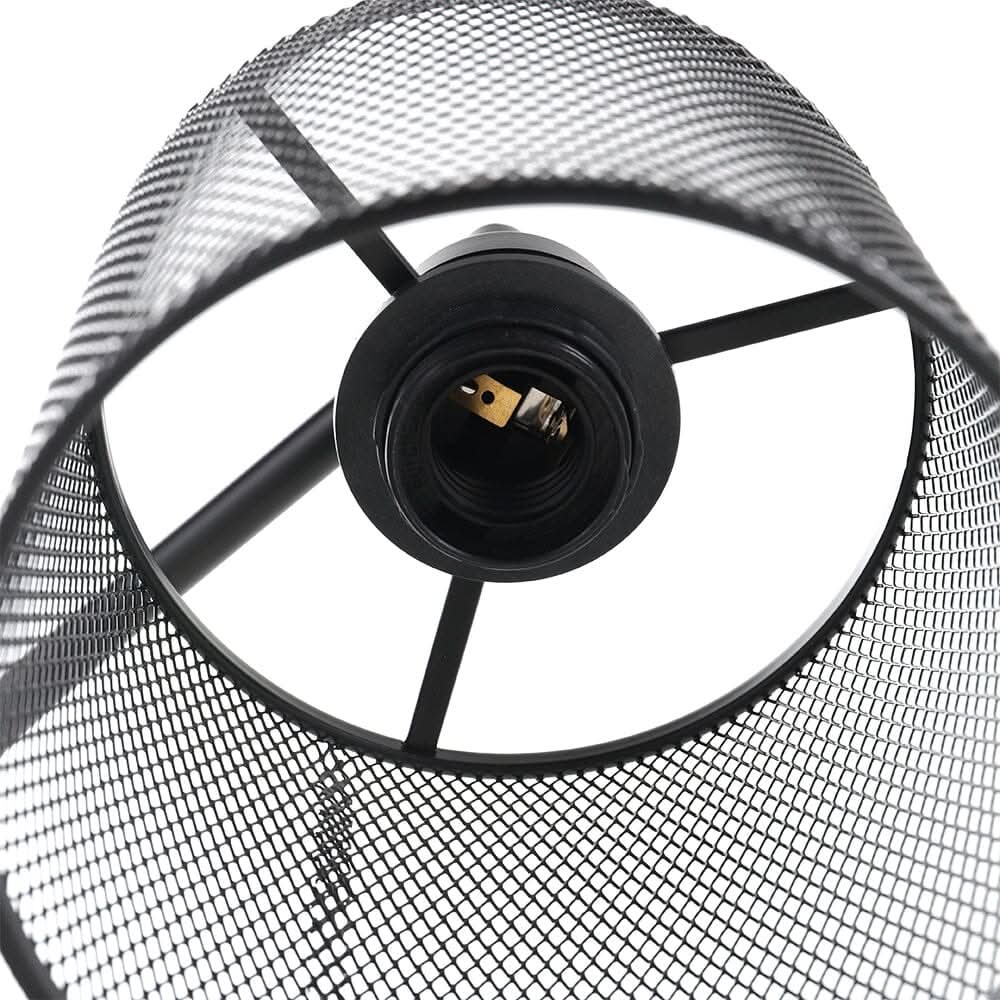 Industrial Metal Floor Light with Mesh Lampshade