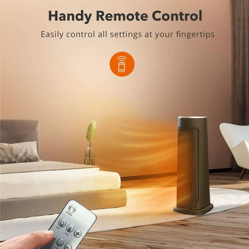 Intellectual Black Electric PTC Ceramic Heater with Remote Control