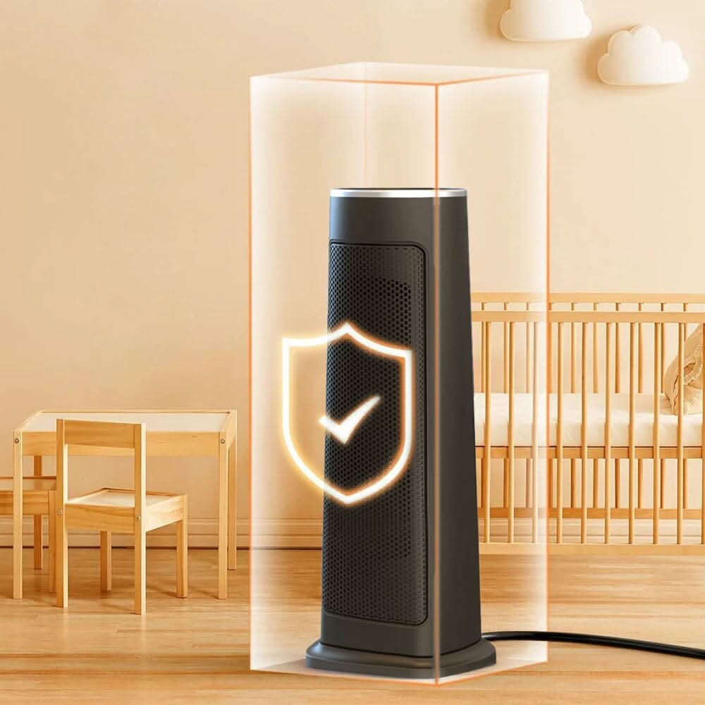 Intellectual Black Electric PTC Ceramic Heater with Remote Control