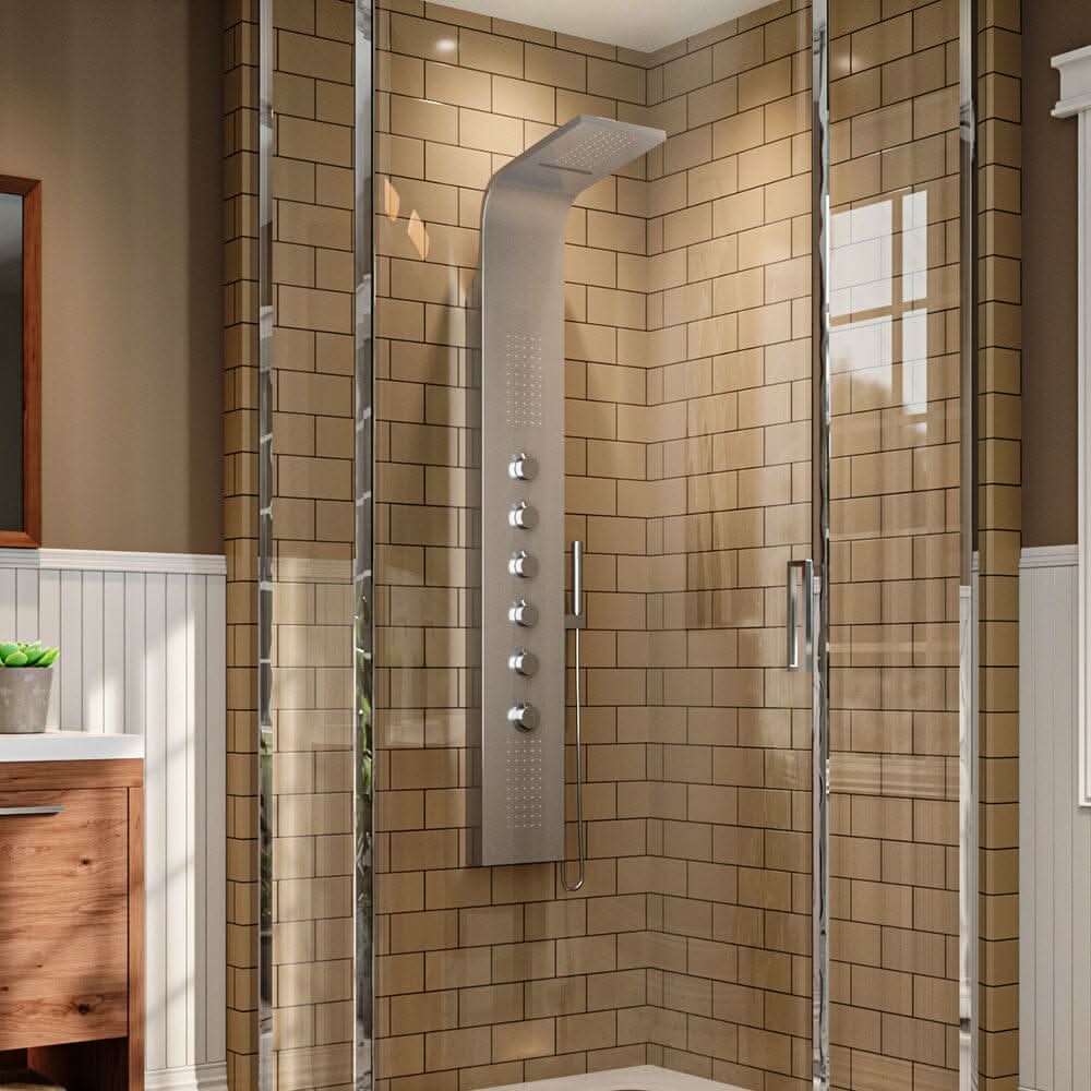 Bathroom Silver Stainless Steel Shower Tower Panel