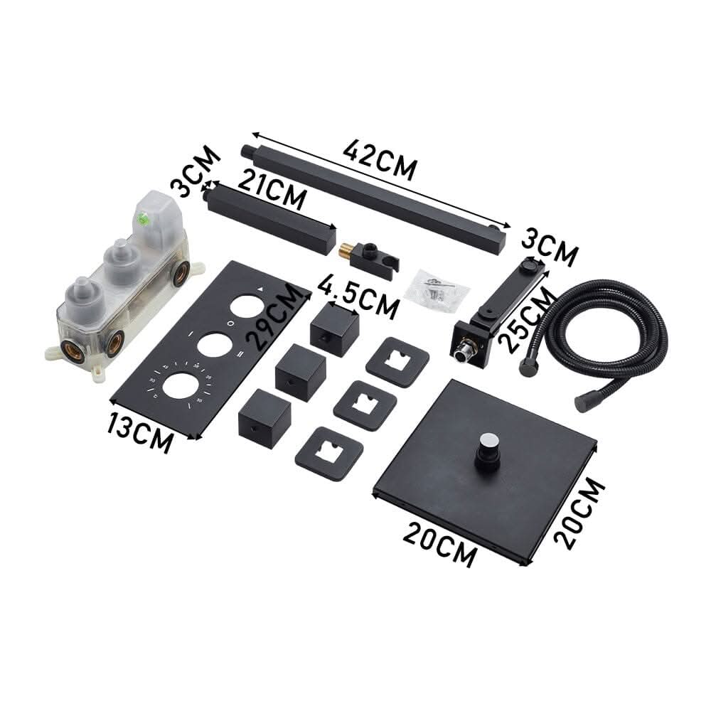 Metal Thermostatic Handshower and Showerhead Mixer Set