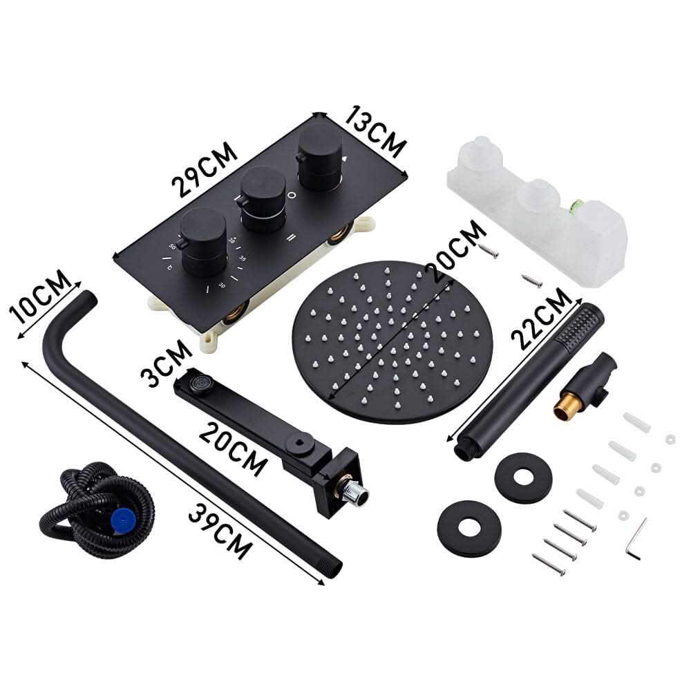 Metal Thermostatic Handshower and Showerhead Mixer Set