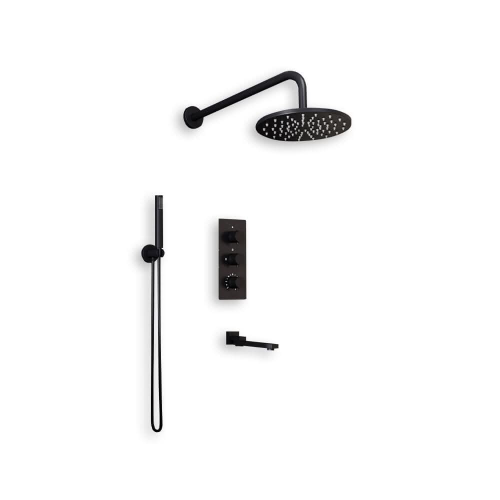 Metal Thermostatic Handshower and Showerhead Mixer Set