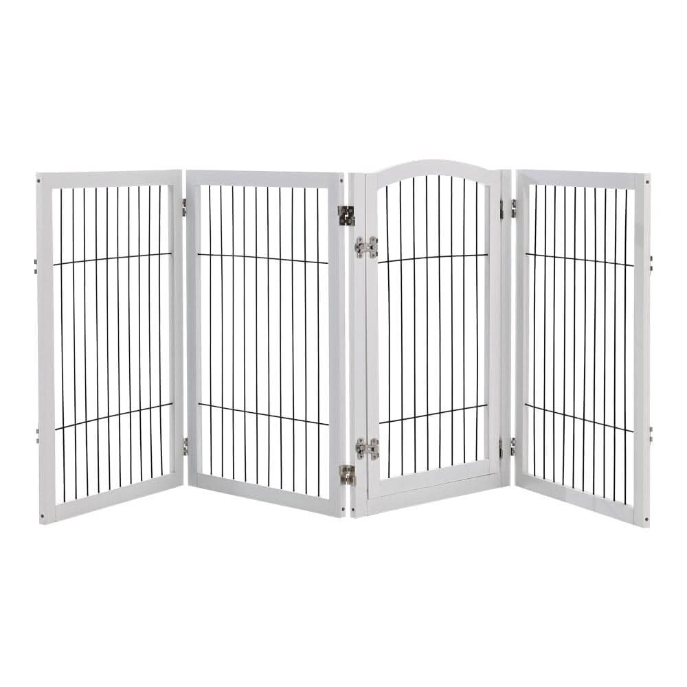 4-Panel Wooden Folding Pet Playpen