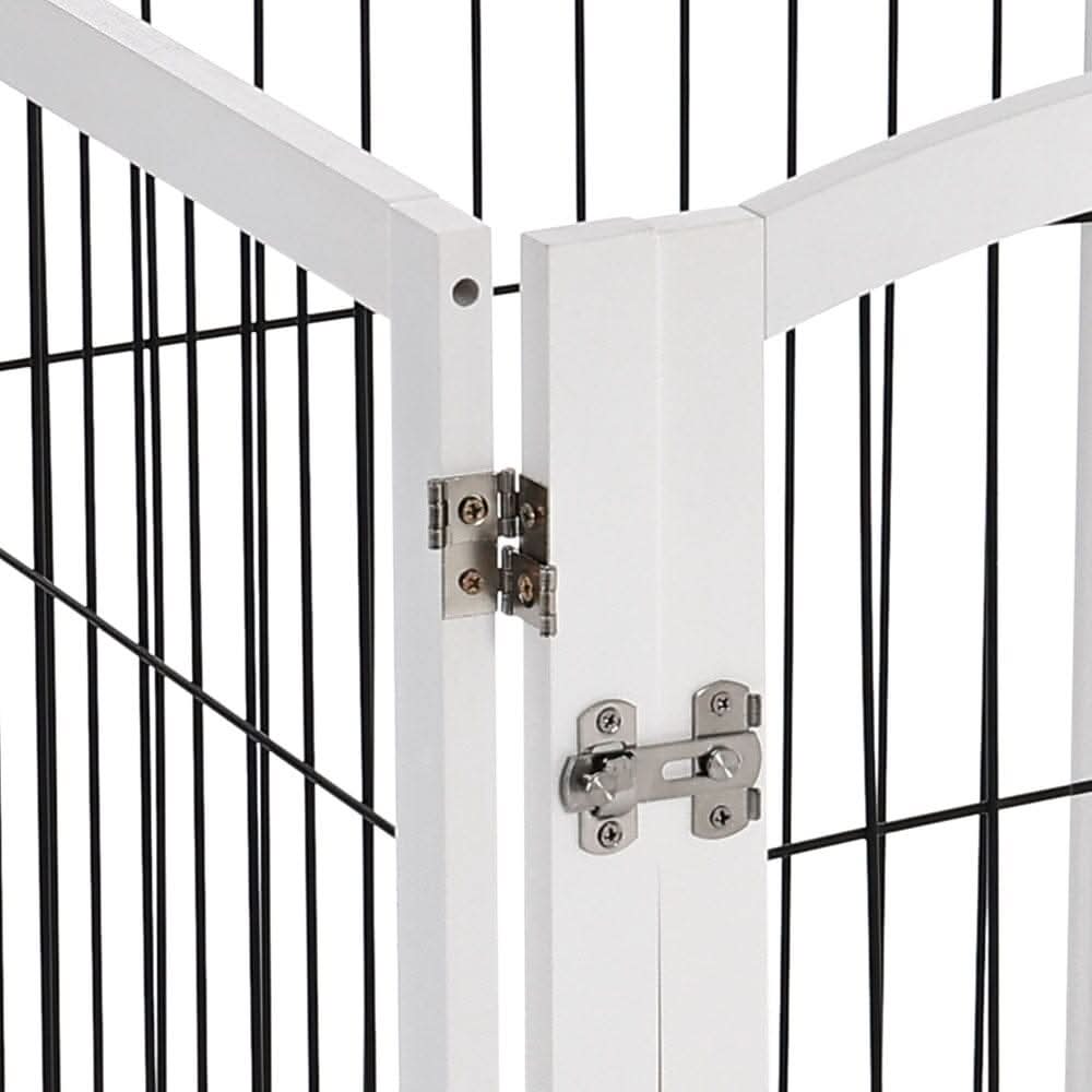 4-Panel Wooden Folding Pet Playpen