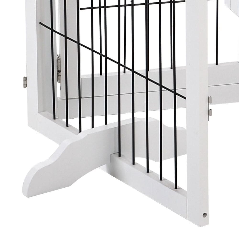 4-Panel Wooden Folding Pet Playpen