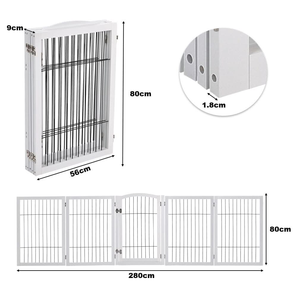 4-Panel Wooden Folding Pet Playpen