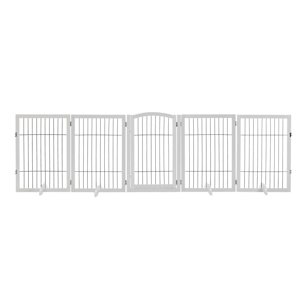 4-Panel Wooden Folding Pet Playpen