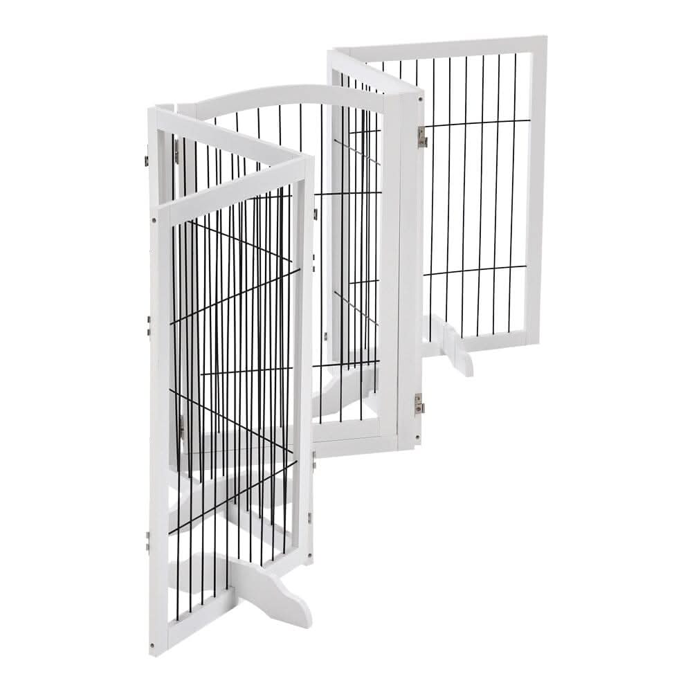 4-Panel Wooden Folding Pet Playpen
