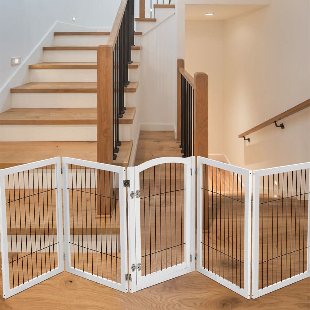 4-Panel Wooden Folding Pet Playpen