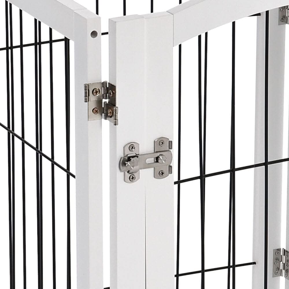 4-Panel Wooden Folding Pet Playpen