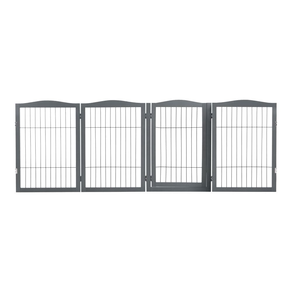 4-Panel Wooden Folding Pet Playpen