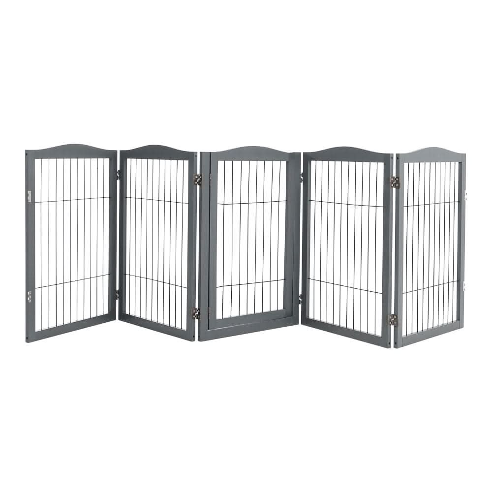 4-Panel Wooden Folding Pet Playpen
