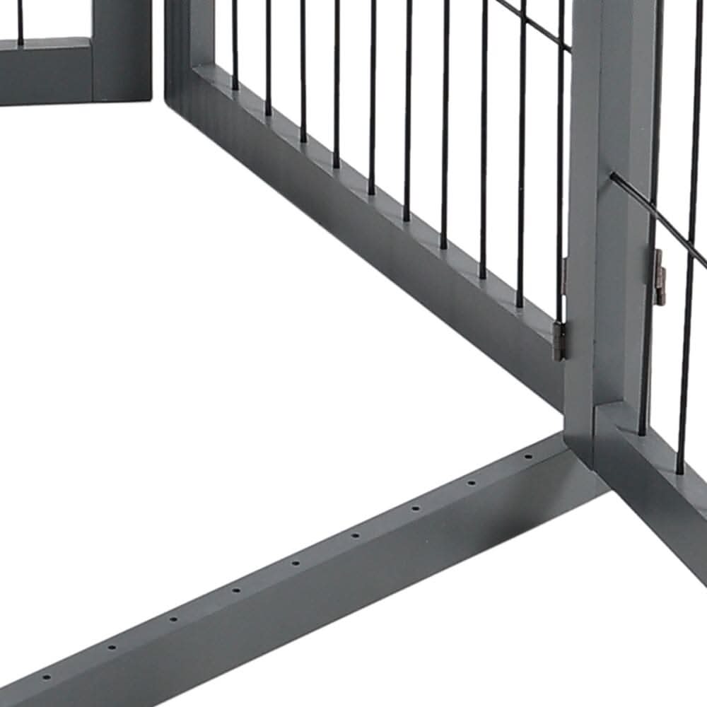 4-Panel Wooden Folding Pet Playpen