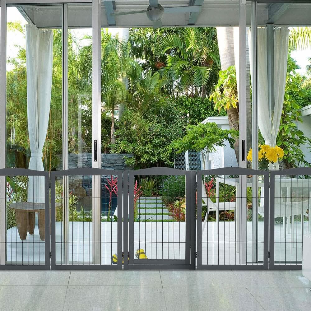 4-Panel Wooden Folding Pet Playpen