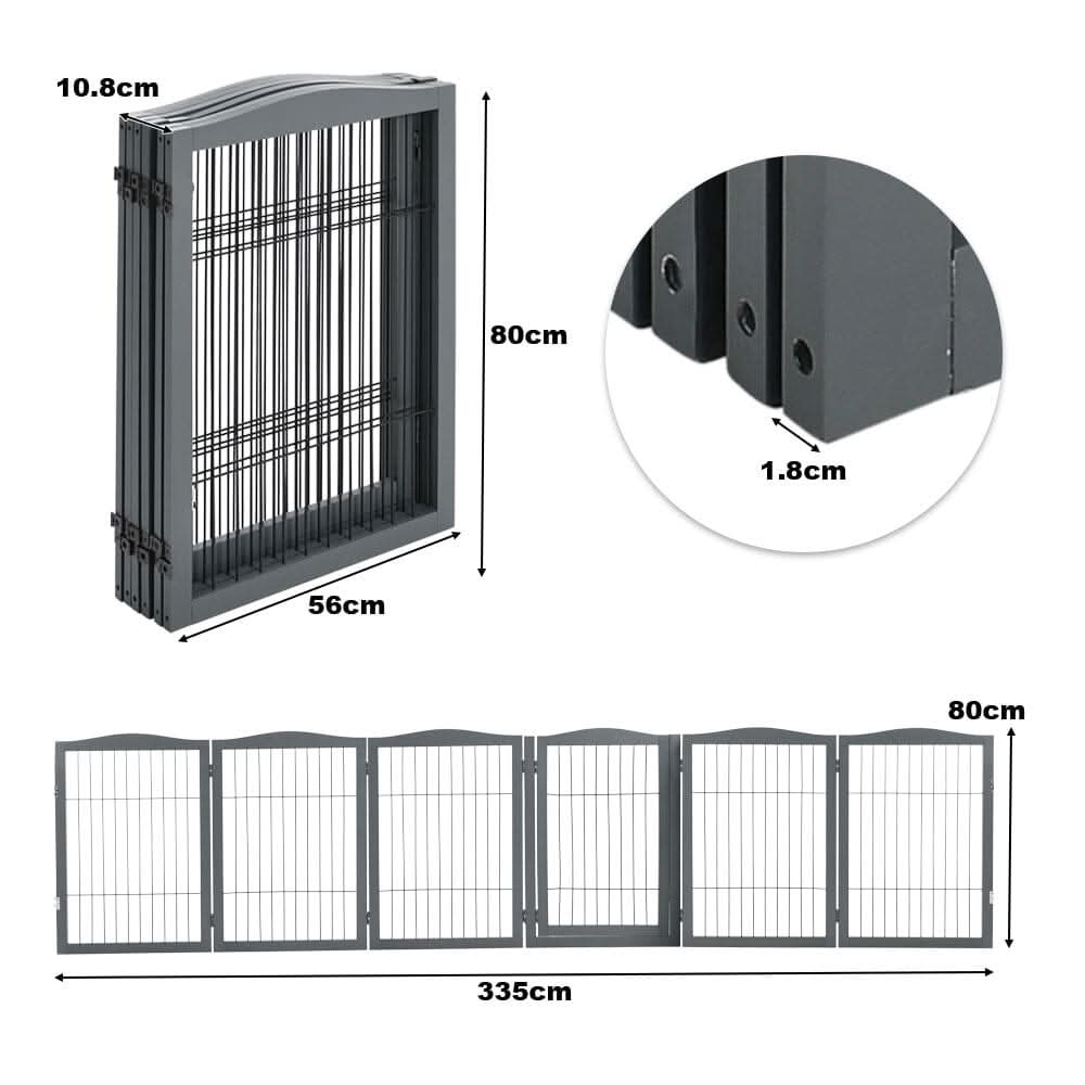 4-Panel Wooden Folding Pet Playpen