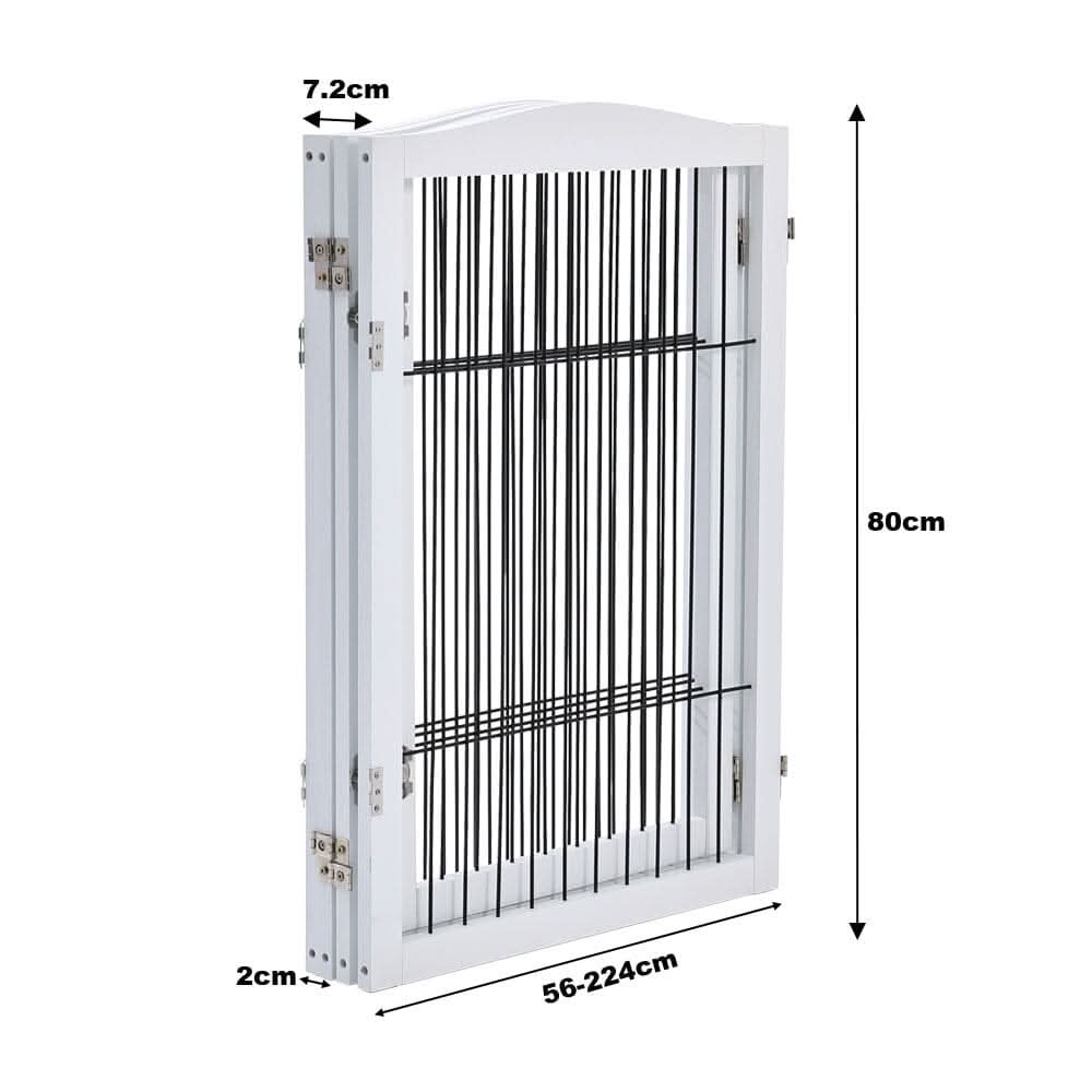 80cm Height Freestanding Wooden Pet Playpen 4-Panel