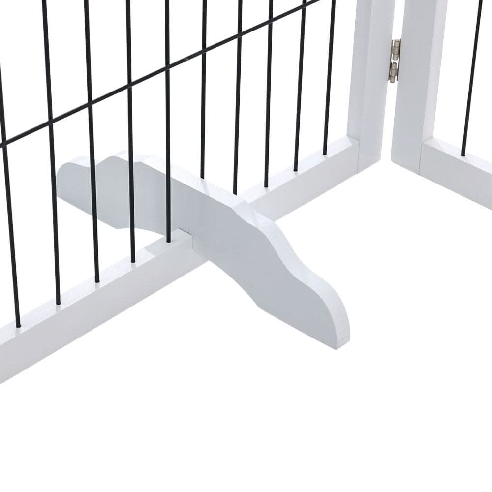 80cm Height Freestanding Wooden Pet Playpen 4-Panel
