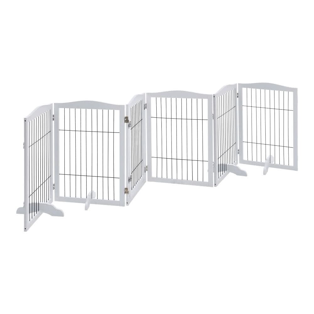 80cm Height Freestanding Wooden Pet Playpen 4-Panel