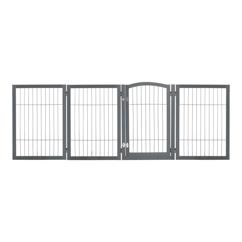 80cm Height Freestanding Wooden Pet Playpen 4-Panel